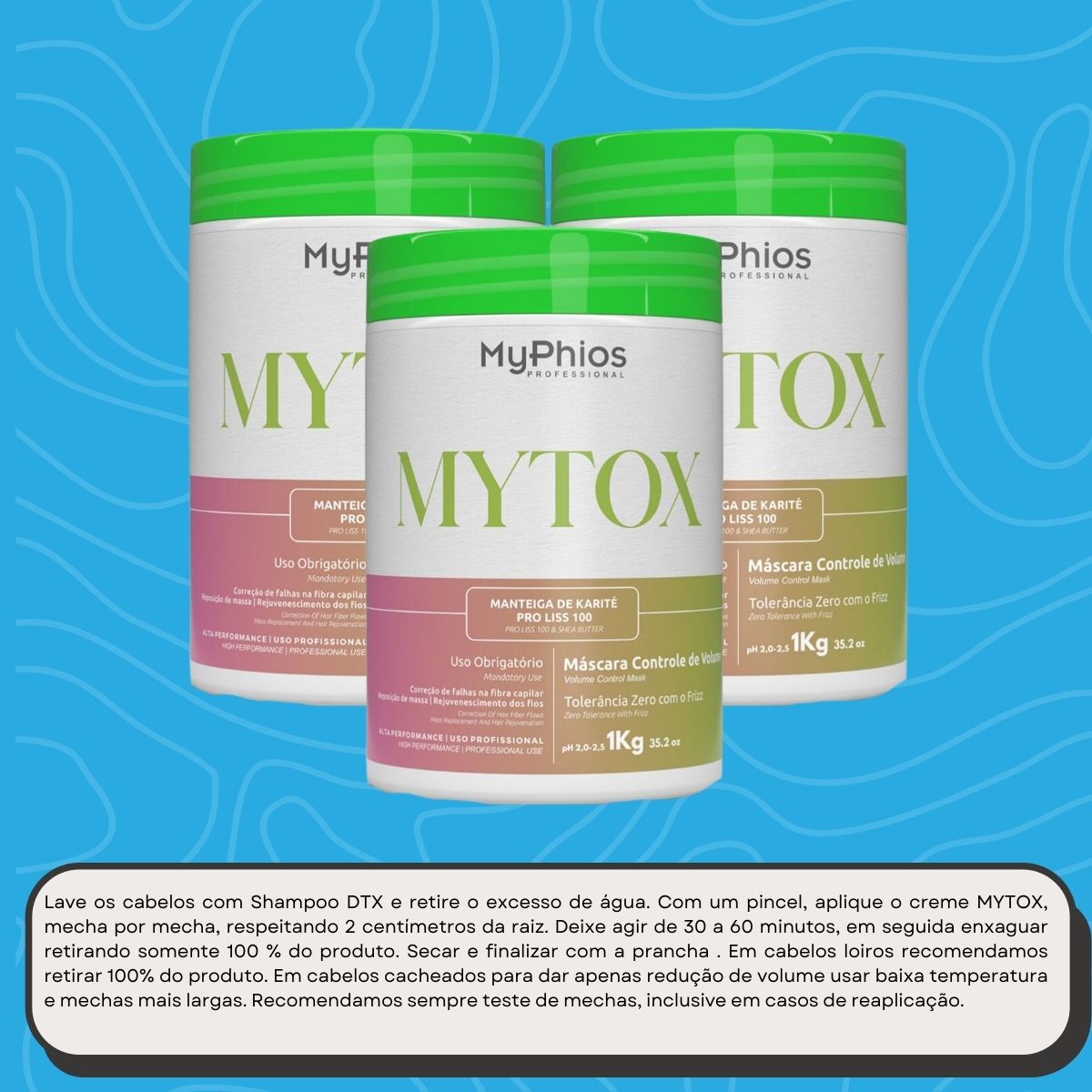 Kit MyPhios Mytox 3 Máscara Controle de Volume 1 Kg