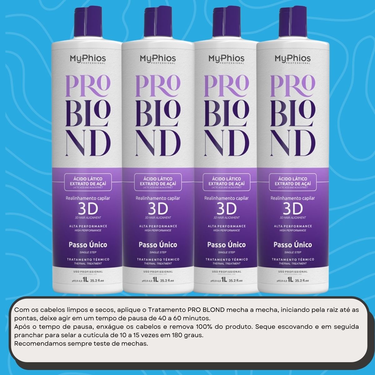 Kit MyPhios ProBlond 4 Realinhamento Capilar 1 Litro