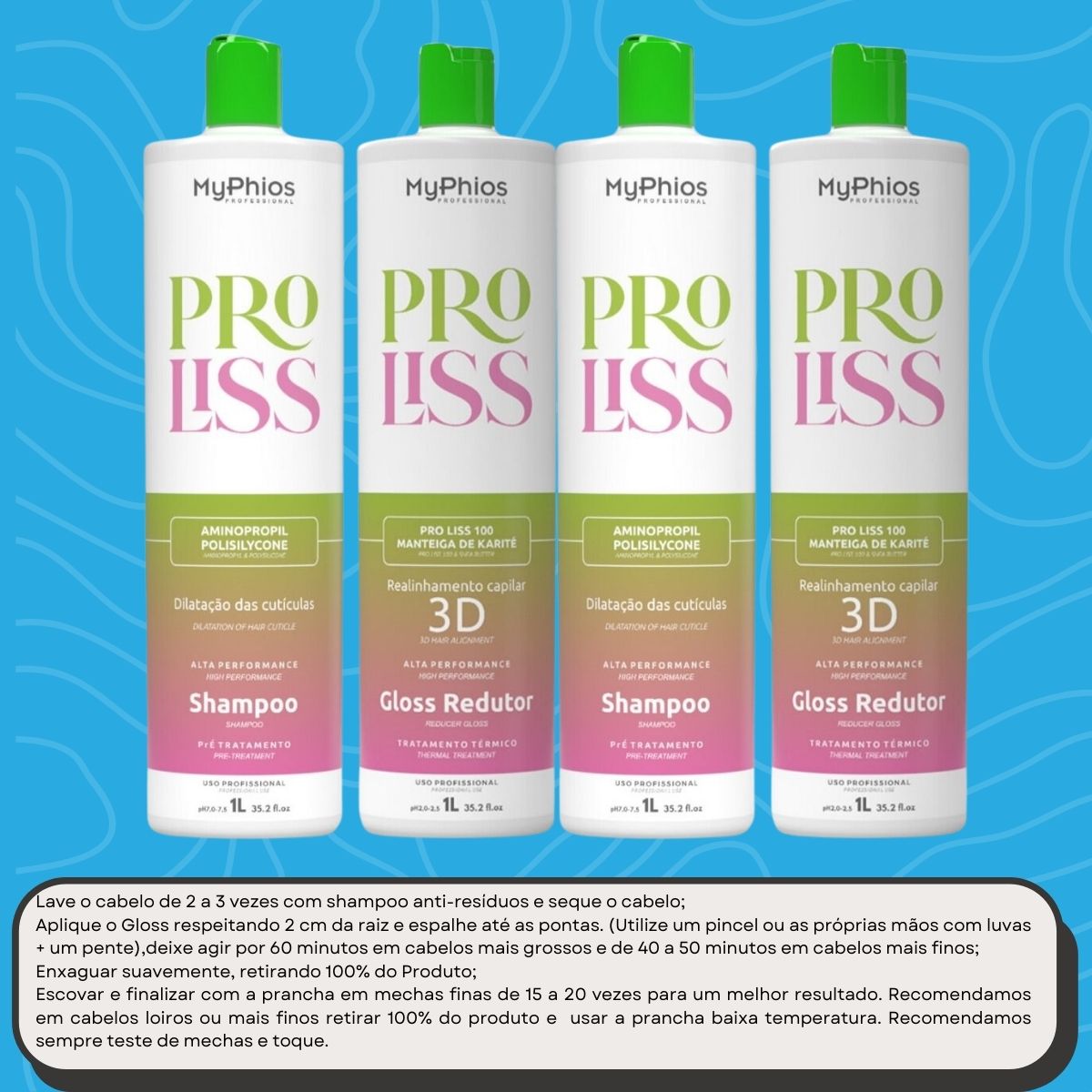 Kit MyPhios ProLiss 2 Realinhamento Capilar 1 Litro