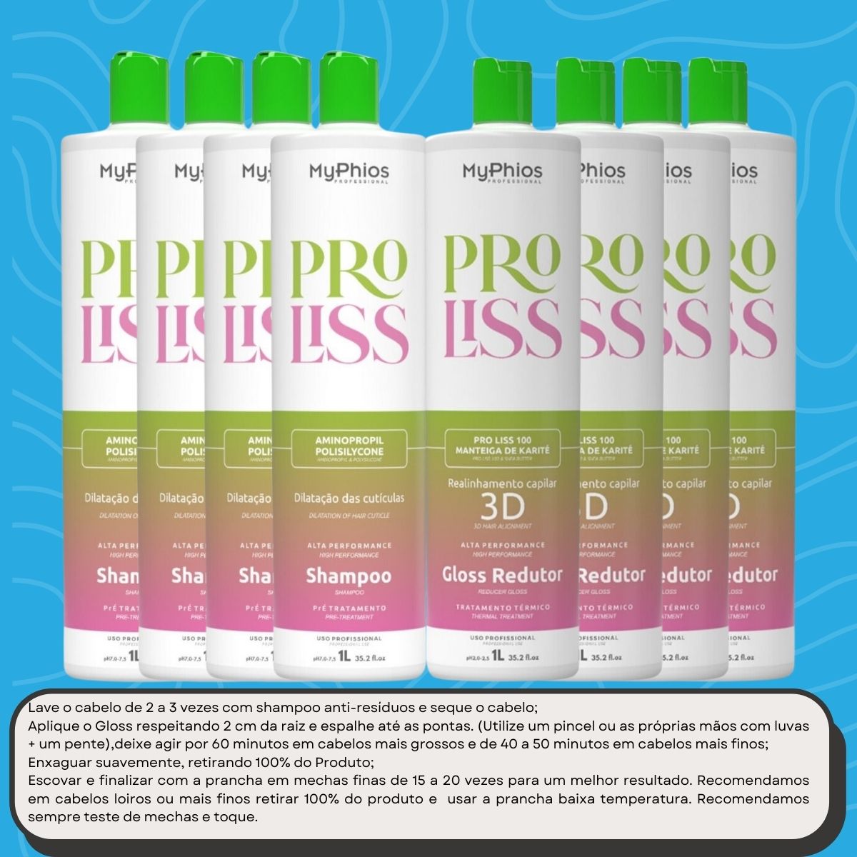 Kit MyPhios ProLiss 4 Realinhamento Capilar 1 Litro