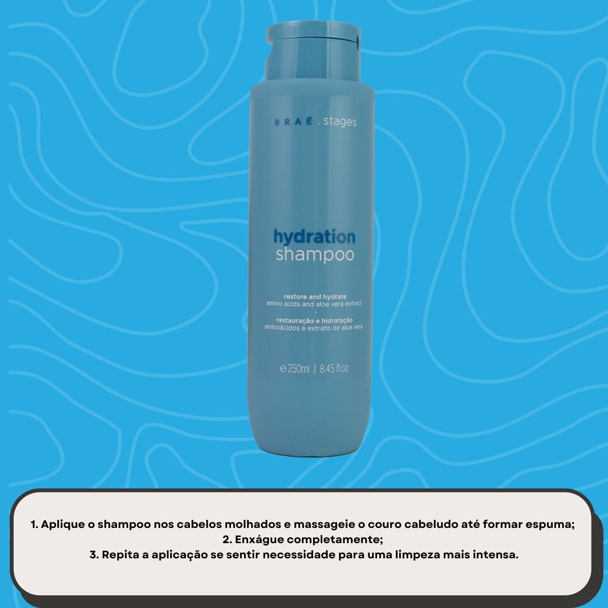 Shampoo Braé Stages Hydration Shampoo Hidratante para Cabelos Danificados 250 ml