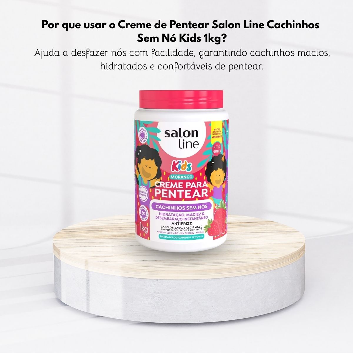 Creme de Pentear Salon Line Cachinhos Sem Nós Kids 1 Kg