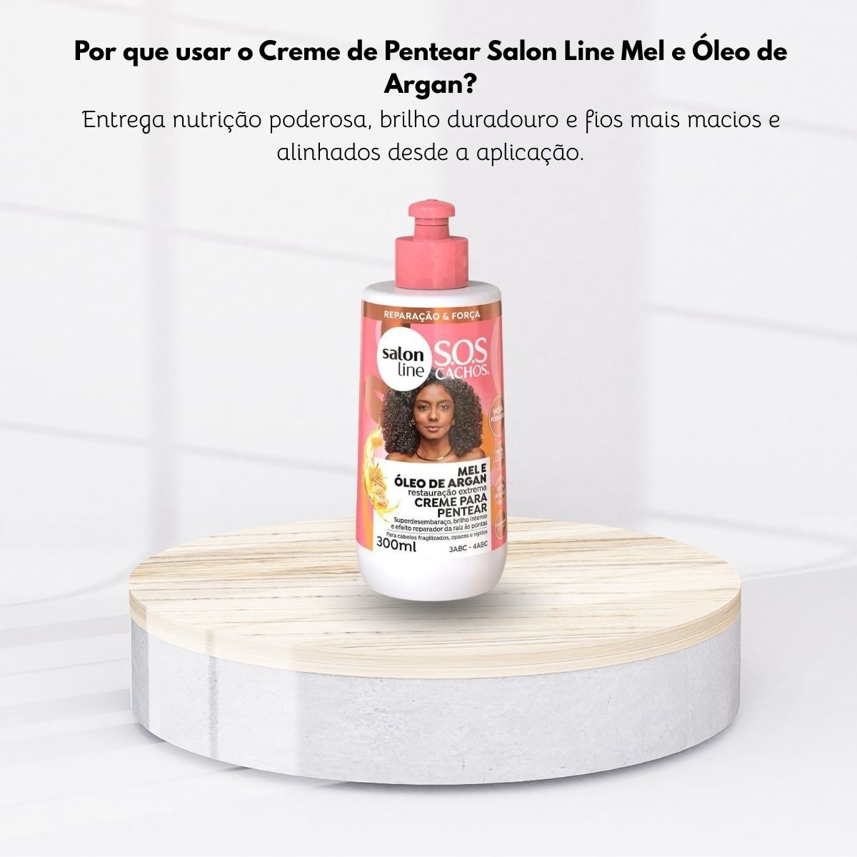 Creme de Pentear Salon Line SOS Cachos Oleo de Argan para Cabelo Cacheado 300 ml