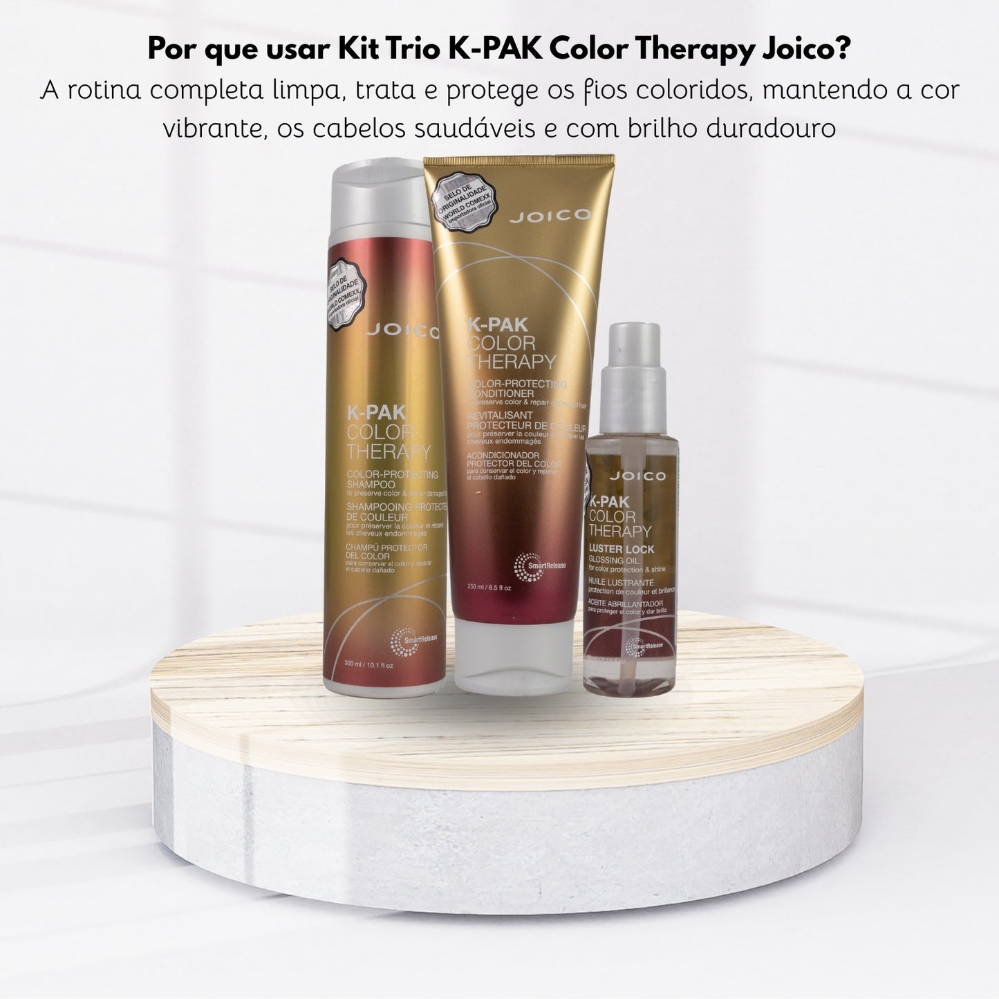 Kit Joico K-PAK Color Therapy Shampoo + Condicionador + Oleo Leave-in