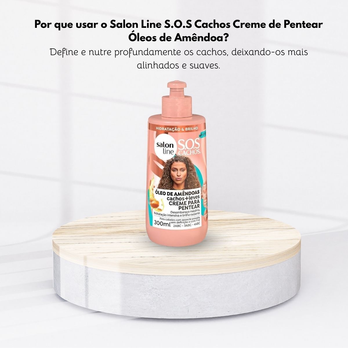 Creme de Pentear Salon Line SOS Cachos Oleo de Amendôas para Cabelo Cacheado 300 ml