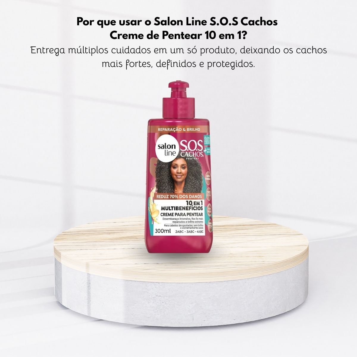 Creme de Pentear Salon Line SOS Cachos Multibenefícios Creme para Cabelo Cacheado 300 ml