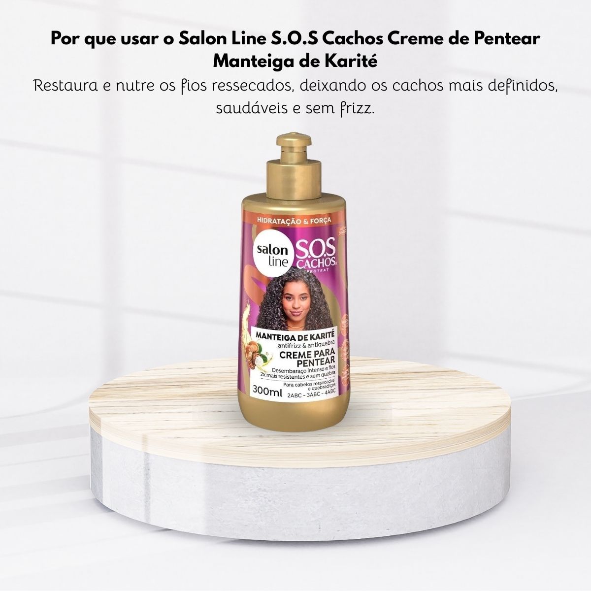 Creme de Pentear Salon Line SOS Cachos Manteiga de Karité para Cabelo Cacheado 300 ml