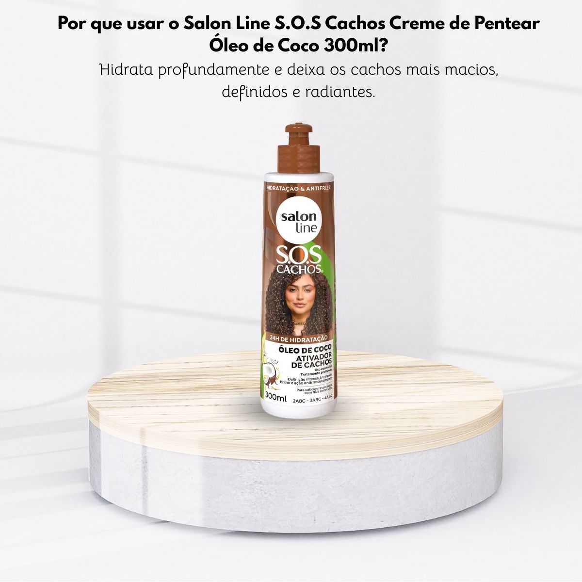 Ativador de Cachos Salon Line SOS Cachos Oleo de Coco para Cabelo Cacheado 300 ml