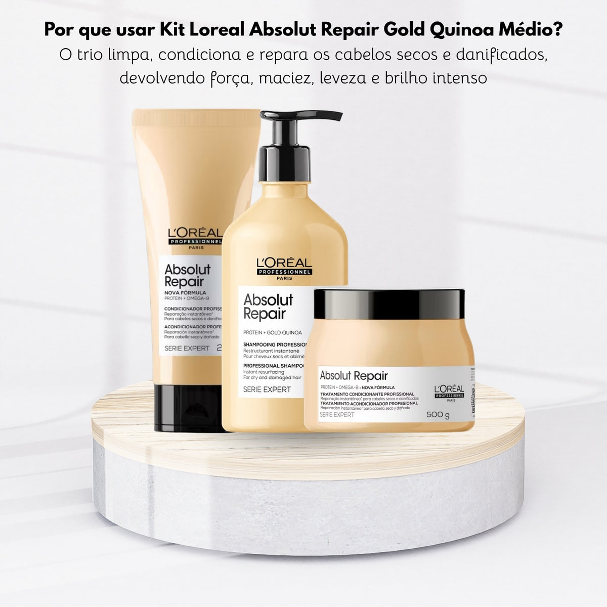 Kit Loreal Absolut Repair Gold Quinoa Médio