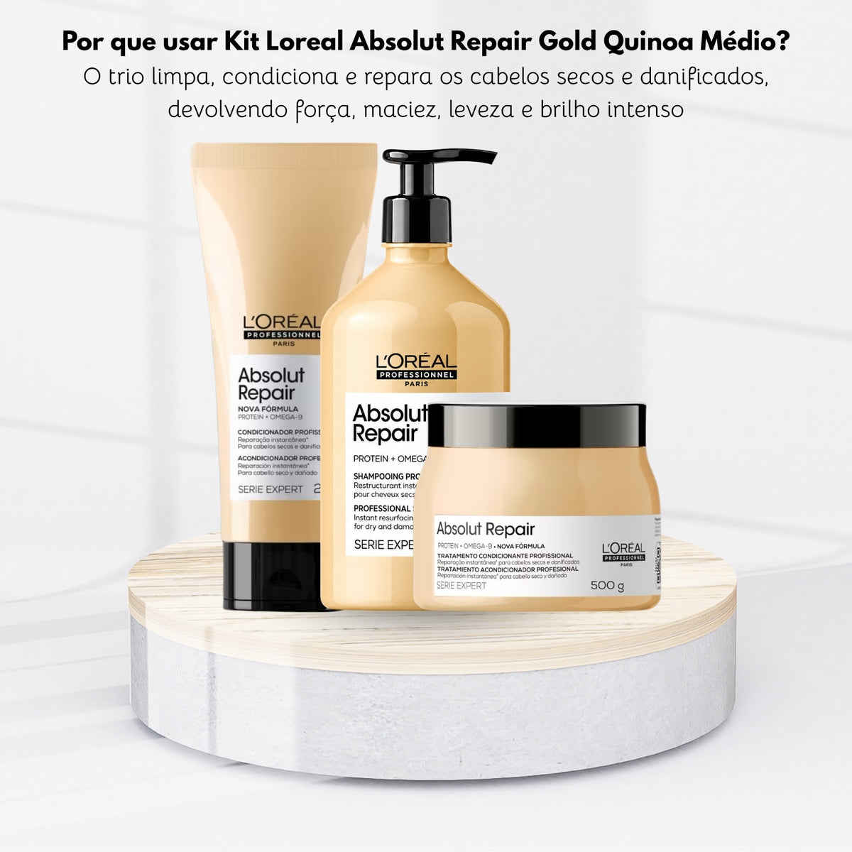 Kit Loreal Absolut Repair Gold Quinoa Médio