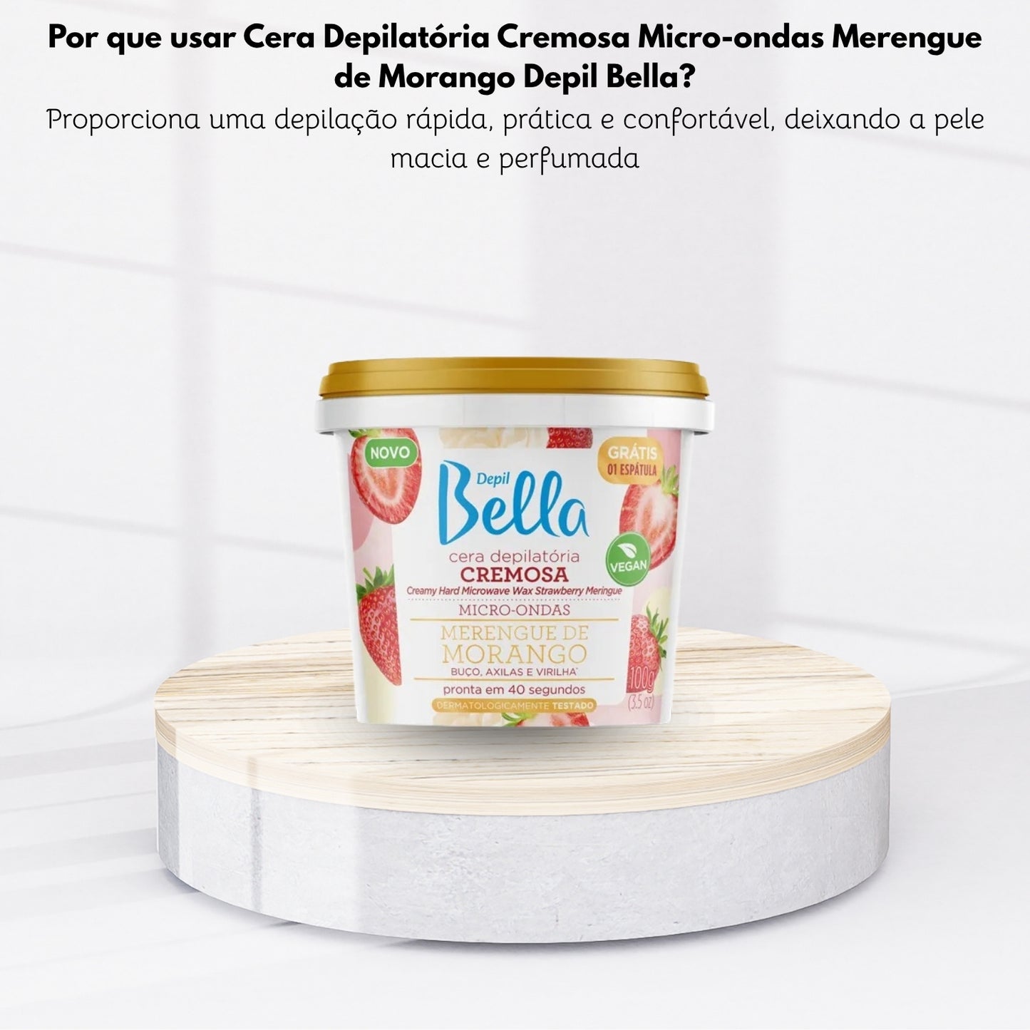 Cera Depilatória Depil Bella Micro-Ondas Morango 100 g