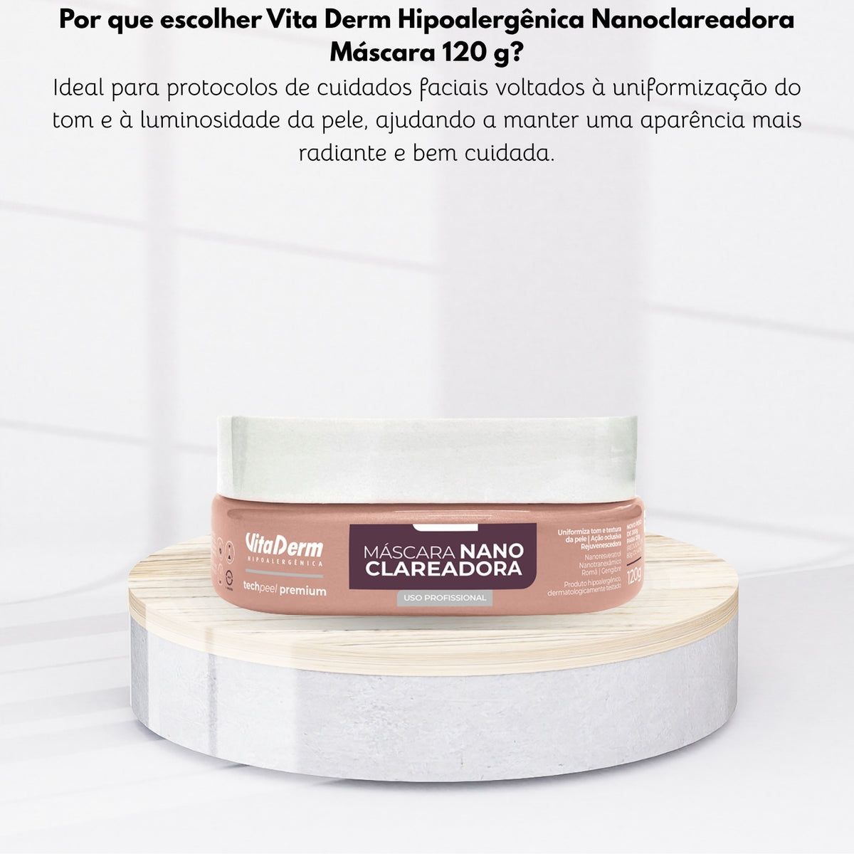 Vita Derm Hipoalergênica Nanoclareadora Máscara 120 g