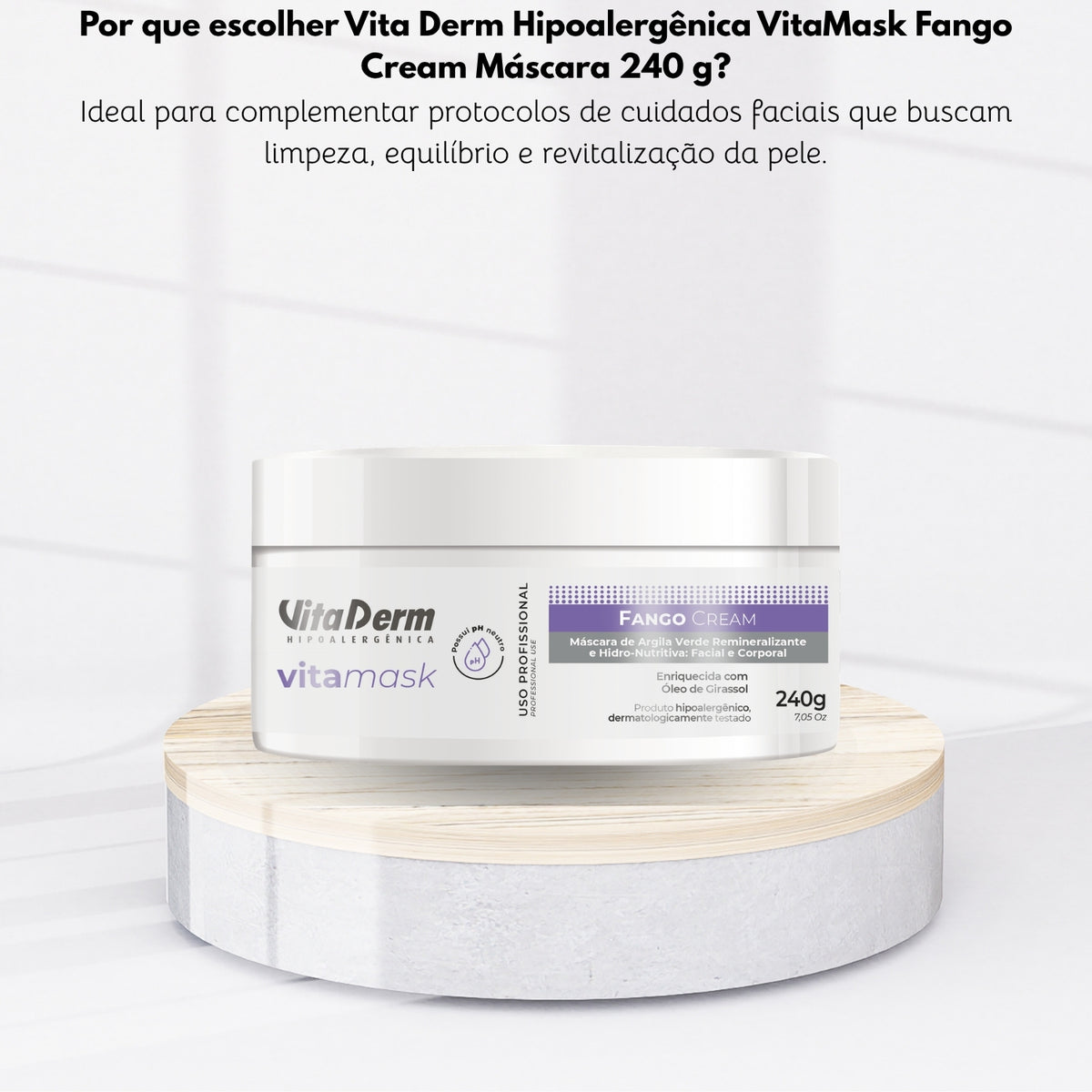 Vita Derm Hipoalergênica VitaMask Fango Cream Máscara 240 g