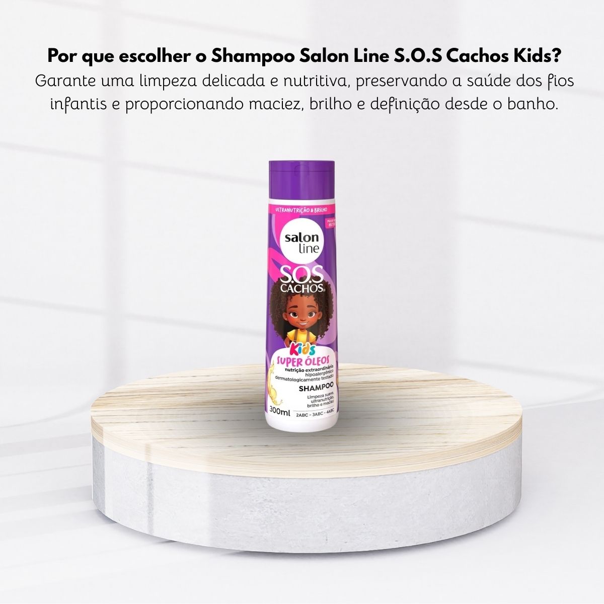 Shampoo Salon Line SOS Cachos Kids Super Oleos para Cabelo Cacheado 300ml