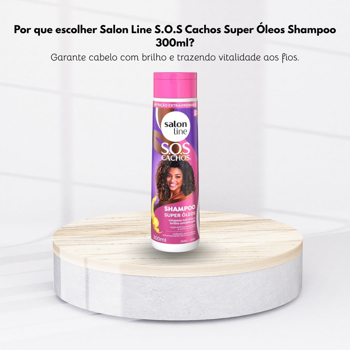 Shampoo Salon Line S.O.S Cachos Super Oleos para Cabelo Cacheado 300ml