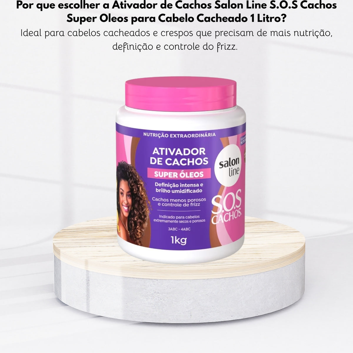 Ativador de Cachos Salon Line S.O.S Cachos Super Oleos para Cabelo Cacheado 1 Litro