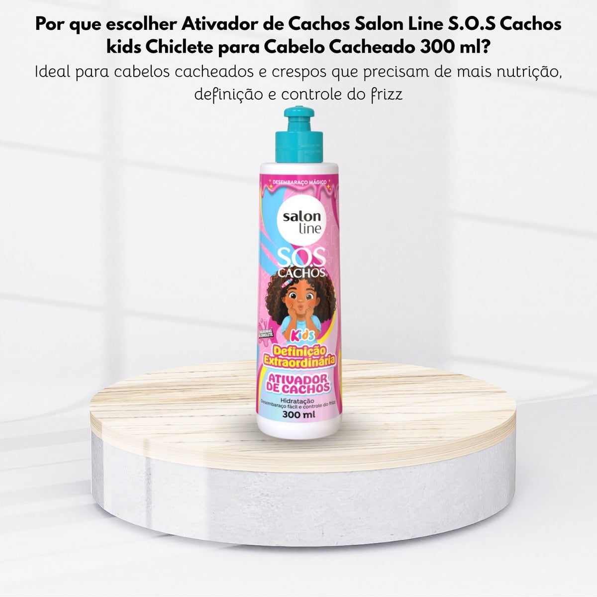 Ativador de Cachos Salon Line S.O.S Cachos kids Chiclete para Cabelo Cacheado 300 ml