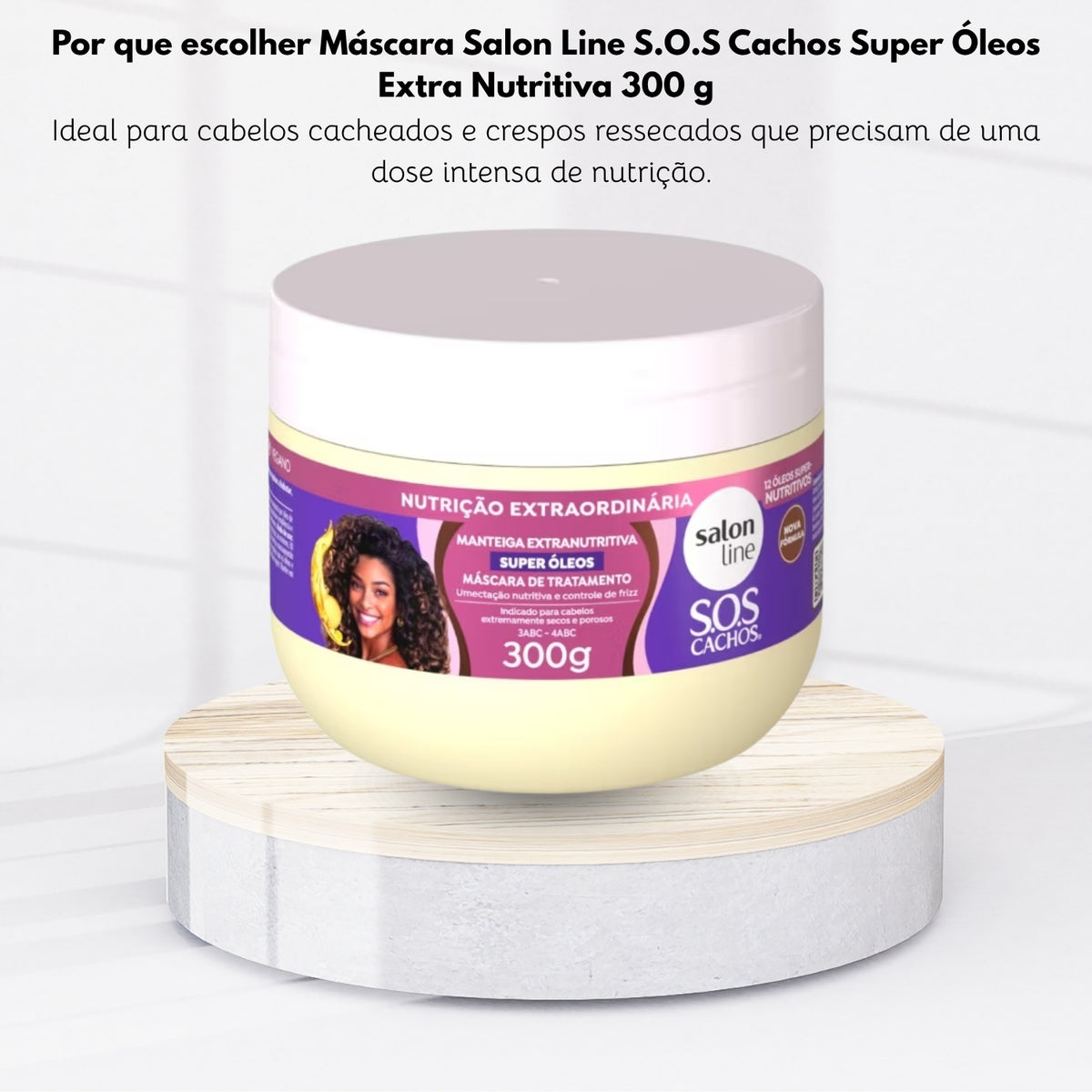 Máscara Salon Line S.O.S Cachos Super Óleos Extranutritiva para Cabelo Cacheado 300 g