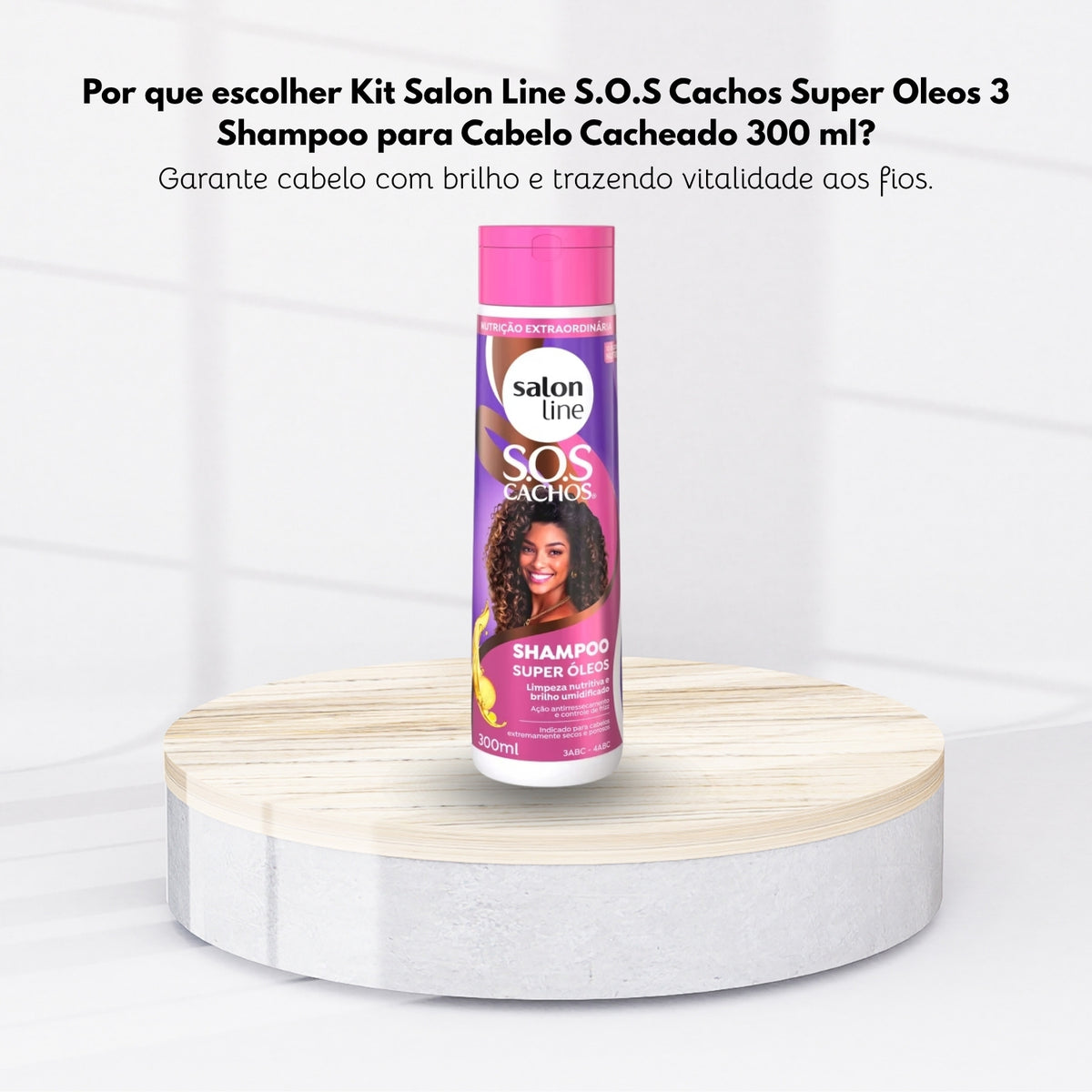 Kit Salon Line S.O.S Cachos Super Oleos 3 Shampoo para Cabelo Cacheado 300 ml
