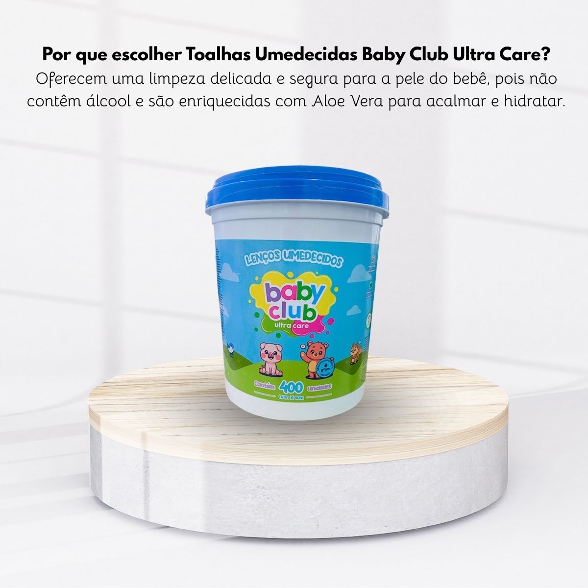 Baby Club Lenços Umedecidos Balde Azul 400 Folhas