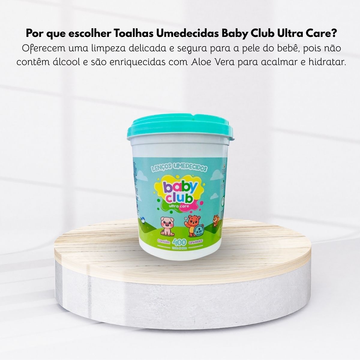 Baby Club Lenços Umedecidos Balde Verde 400 Folhas