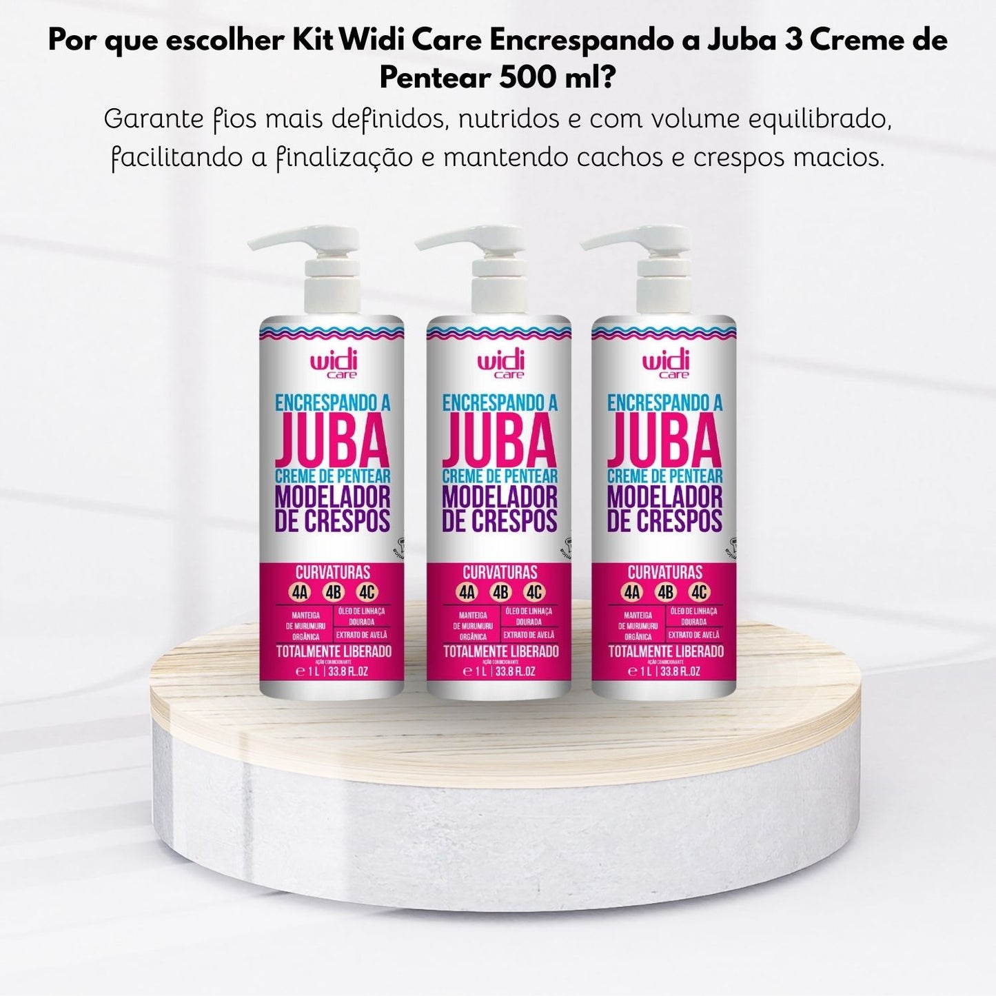 Kit Widi Care Encrespando a Juba 3 Creme de Pentear 500 ml