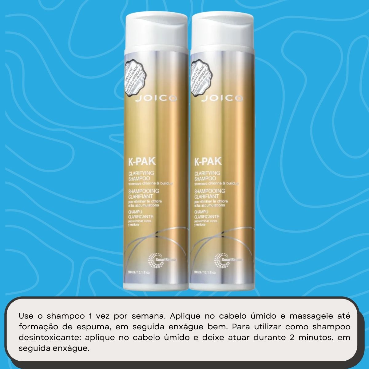 Kit Joico K-PAK Clarifying 2 Shampoo Antirresíduo 300 ml