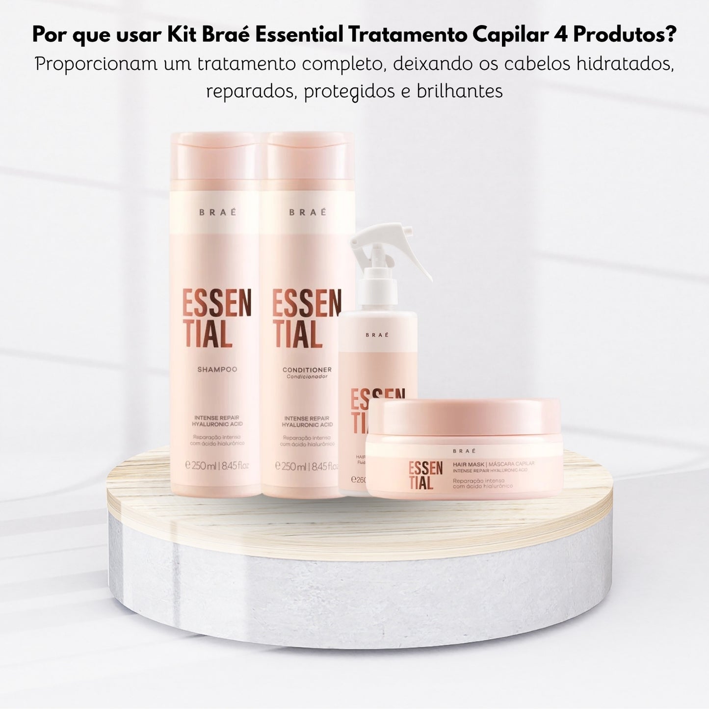 Kit Braé Essential Tratamento Capilar 4 Produtos