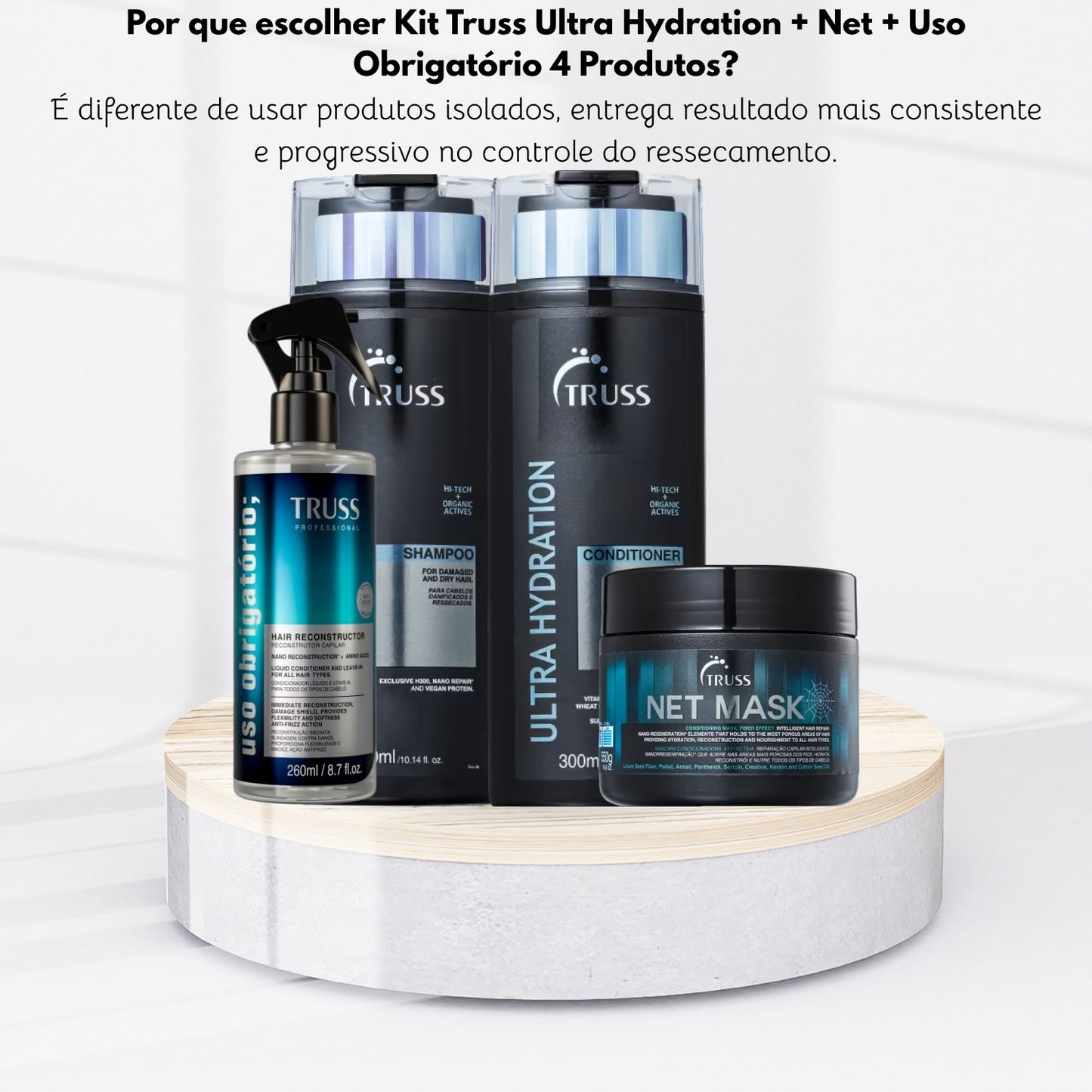 Kit Truss Ultra Hydration + Net + Uso Obrigatório 4 Produtos