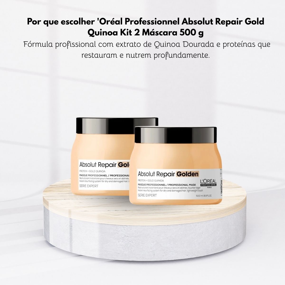 Kit Loreal Absolut Repair Gold Quinoa 2 Máscara 500 g