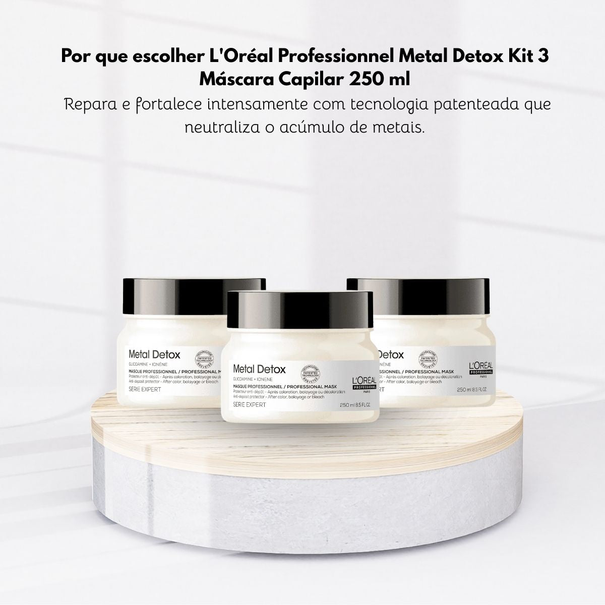Kit Loreal Metal Detox 3 Máscara Capilar 250 ml