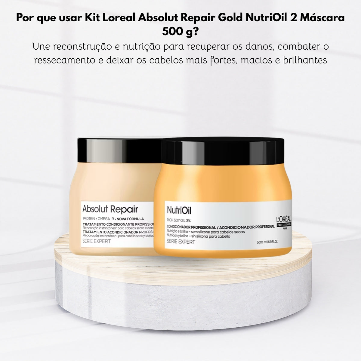Kit Loreal Absolut Repair Gold NutriOil 2 Máscara 500 g