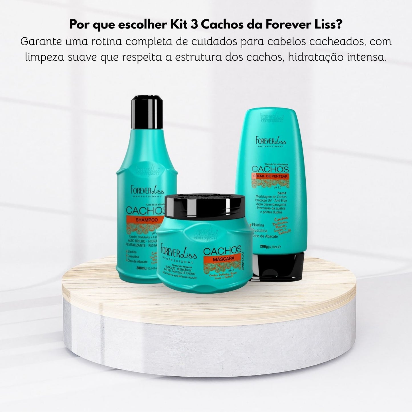 Kit Forever Liss Cachos Trio para Cabelo Cacheado