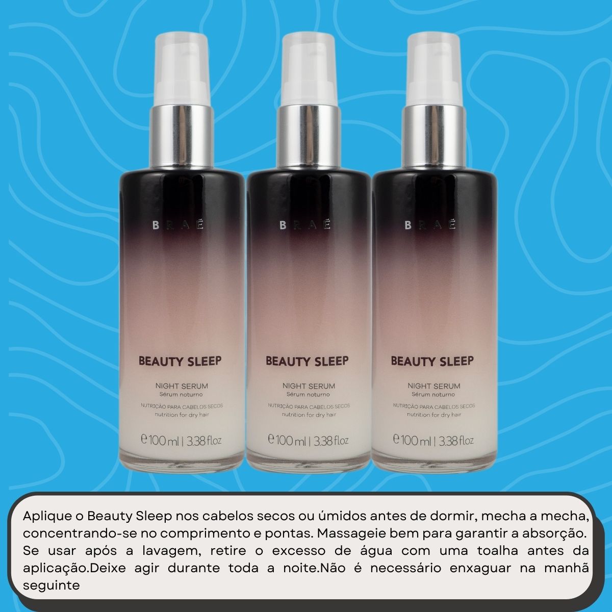 Kit Braé Beauty Sleep Night 3 Sérum Tratamento Noturno 100 ml