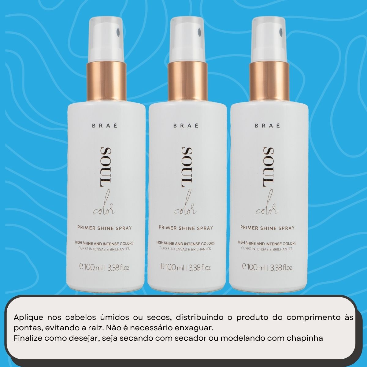 Kit Braé Soul Color Primer Shine Spray 3 Leave-In 100 ml