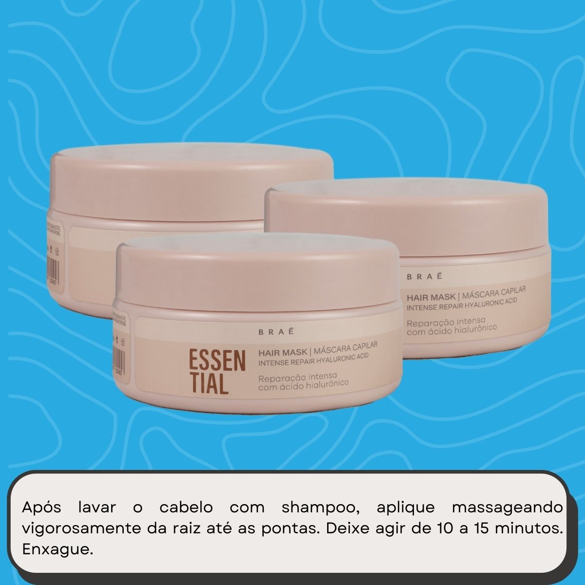 Kit Braé Essential 3 Máscara Capilar Reparação Intensa 200 g