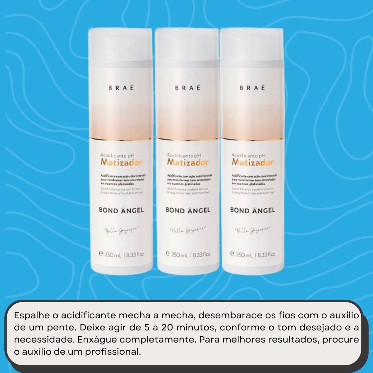 Kit Braé Bond Angel 3 pH Acidificante Matizador 250 ml