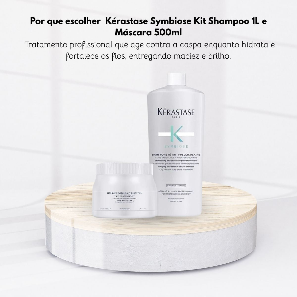 Kit Kérastase Symbiose Shampoo 1 Litro e Máscara 500 ml