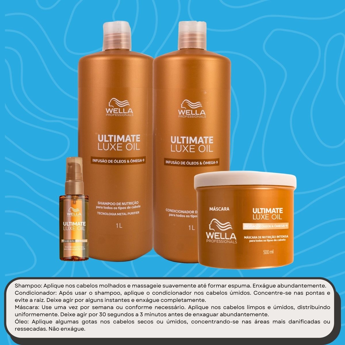 Kit Wella Ultimate Luxe Oil Salão (4 Produtos)