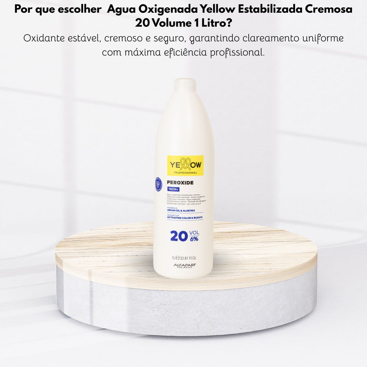 Agua Oxigenada Yellow Estabilizada Cremosa 20 Volume 1 Litro