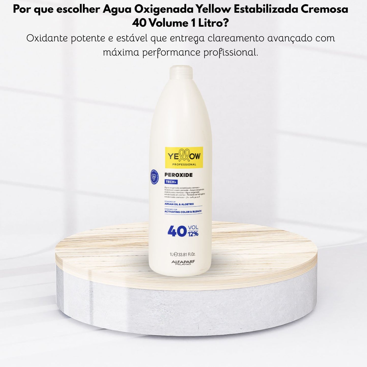 Agua Oxigenada Yellow Estabilizada Cremosa 40 Volume 1 Litro