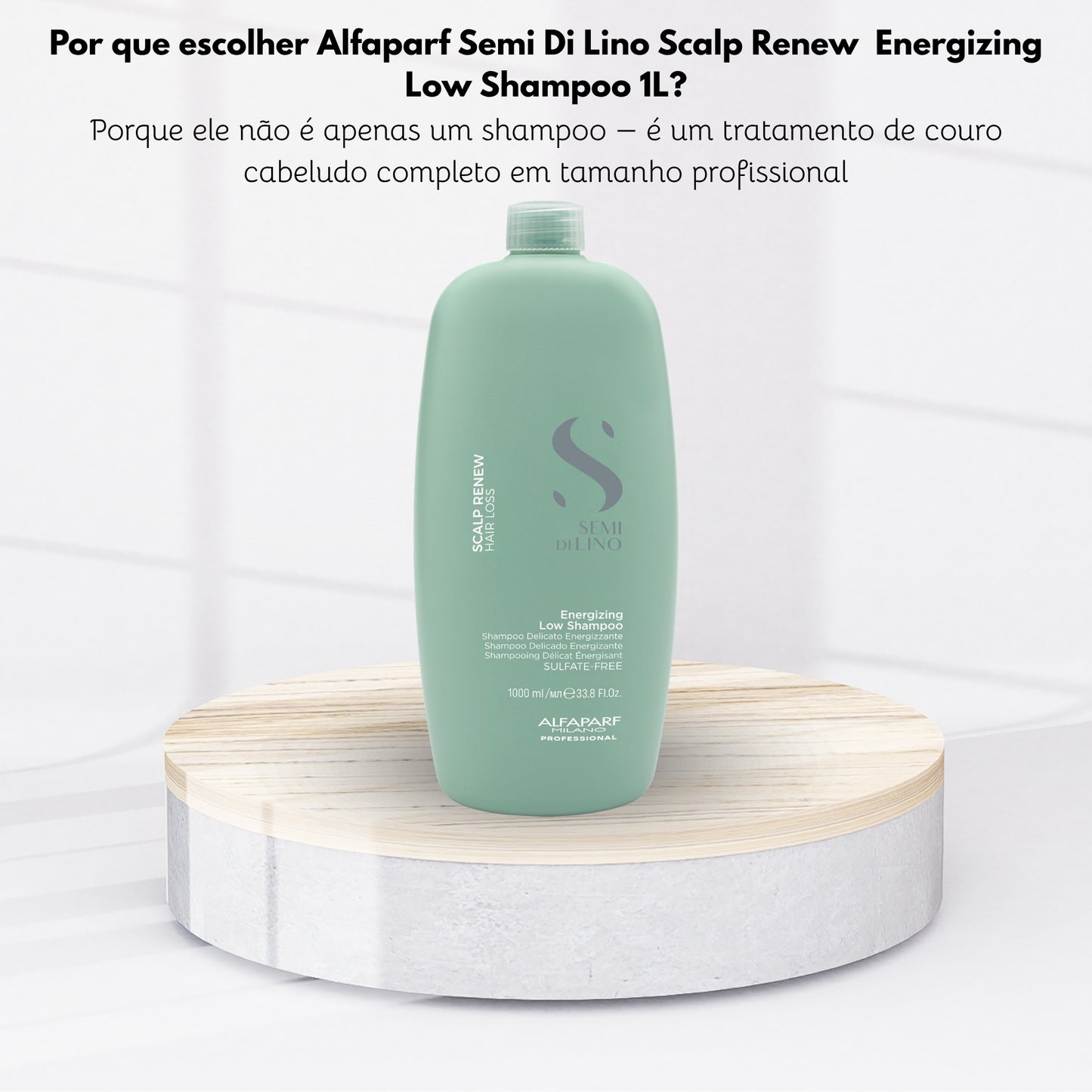 Shampoo Alfaparf Semi Di Lino Scalp Renew Energizing Low Shampoo para Cabelo Oleoso 1 Litro