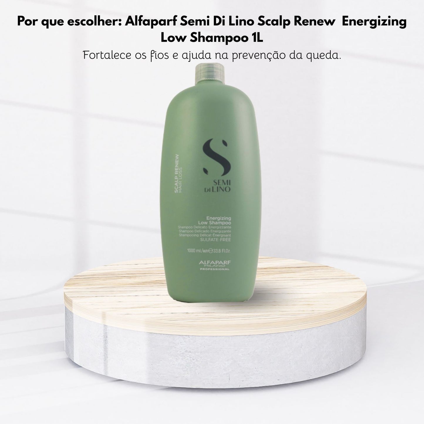 Shampoo Alfaparf Semi Di Lino Scalp Renew Energizing Low Shampoo para Cabelo Oleoso 1 Litro