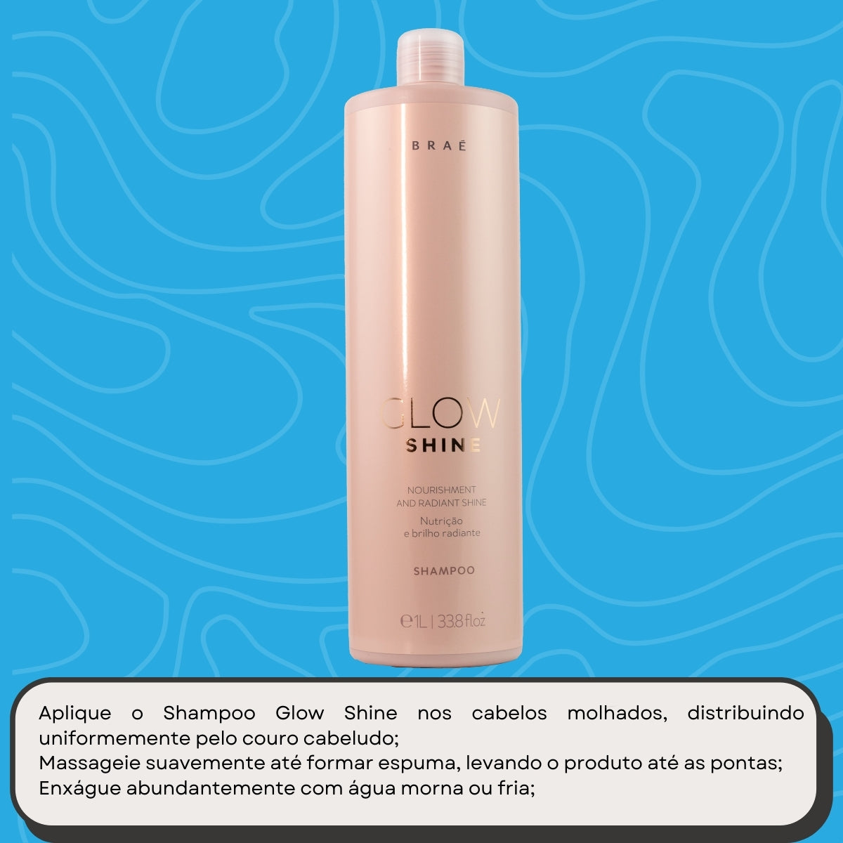 Shampoo Braé Glow Shine Nutrição e Brilho Shampoo Hidratante 1 Litro