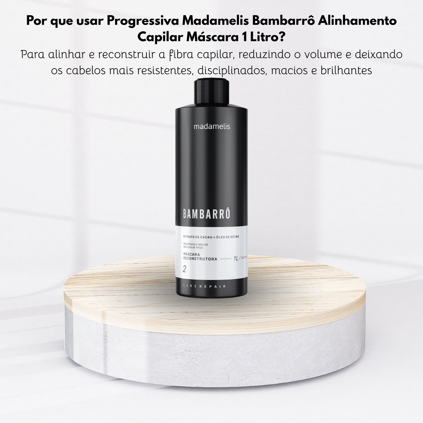 Progressiva Madamelis Bambarrô Alinhamento Capilar Máscara 1 Litro