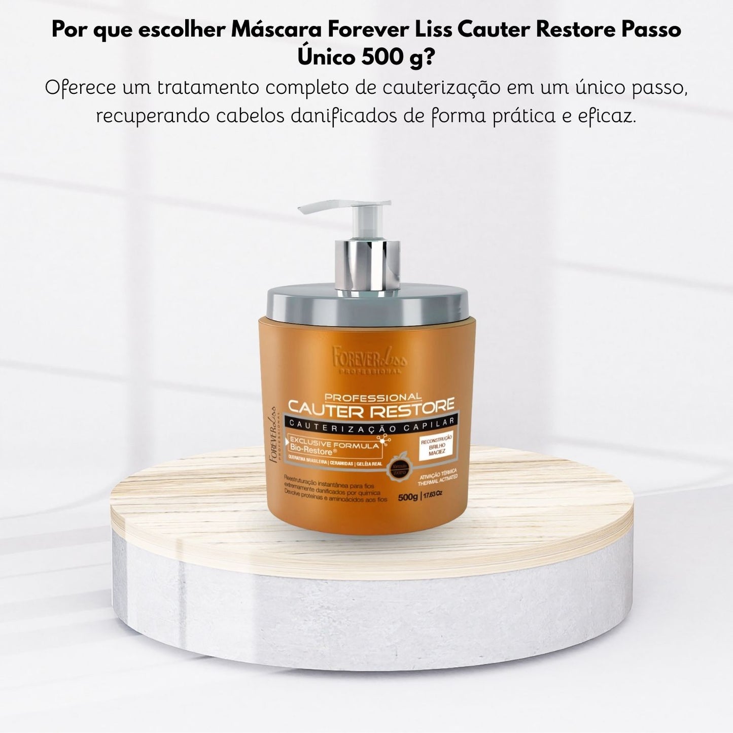 Máscara Forever Liss Cauter Restore Passo Único 500 g