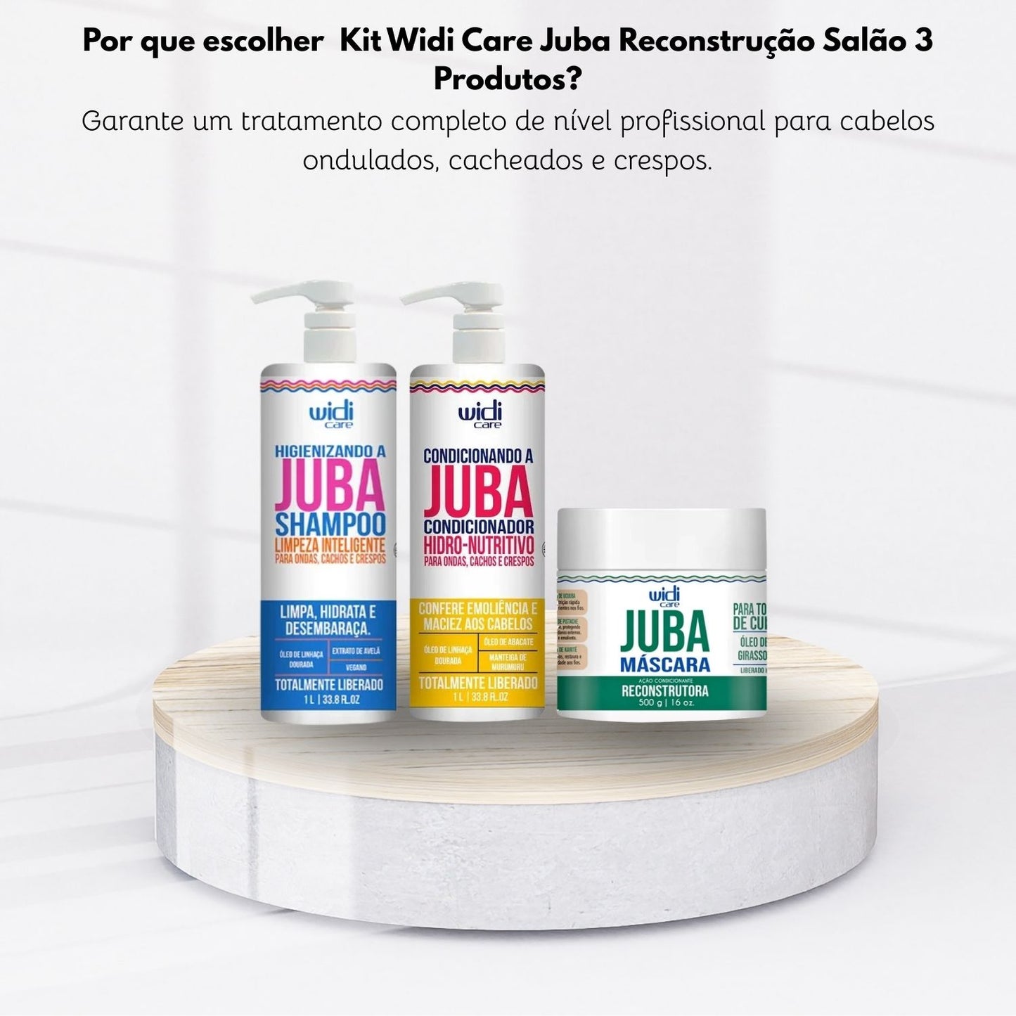 Kit Widi Care Juba Reconstrução Salão 3 Produtos