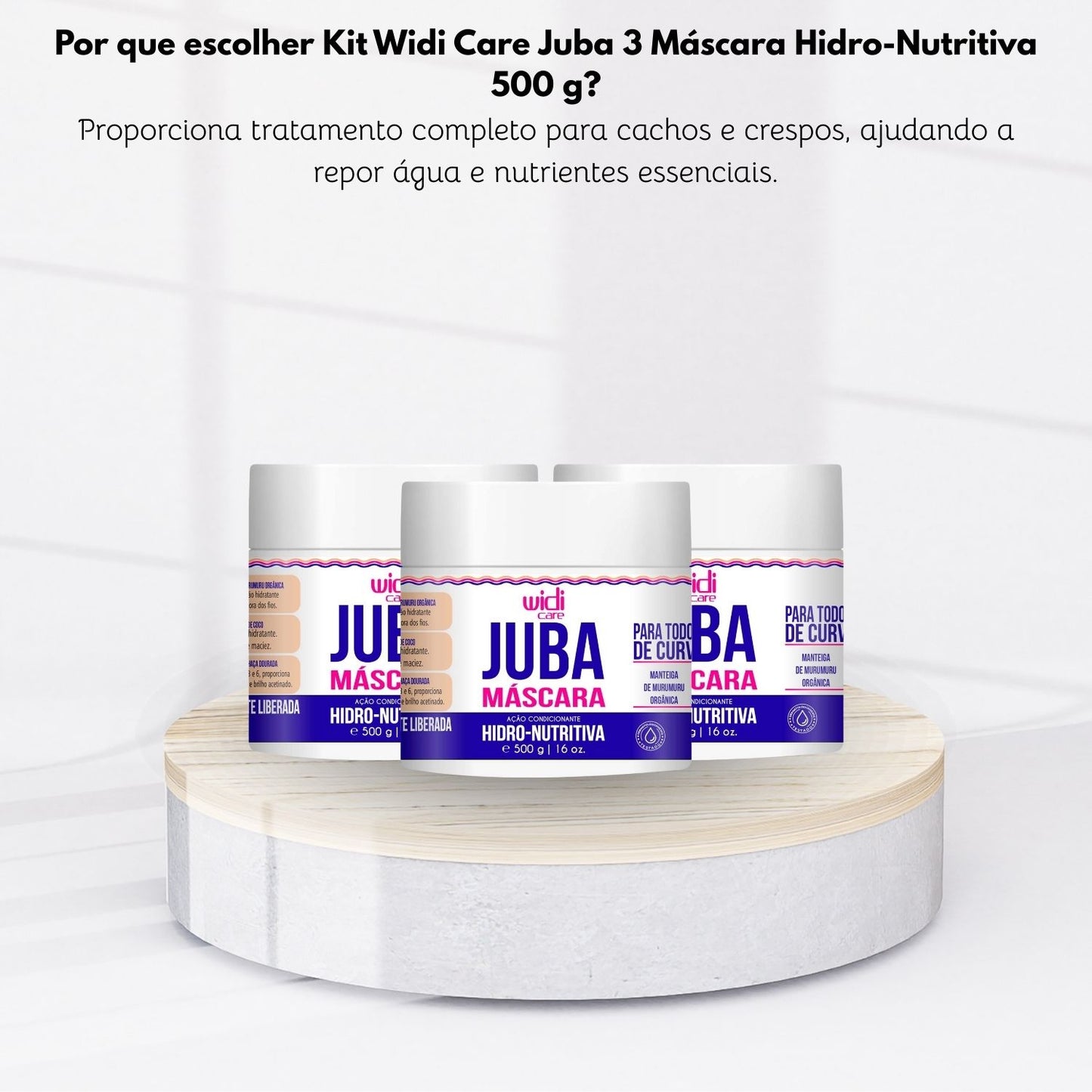 Kit Widi Care Juba Hidro-Nutritiva 3 Máscaras 500 g