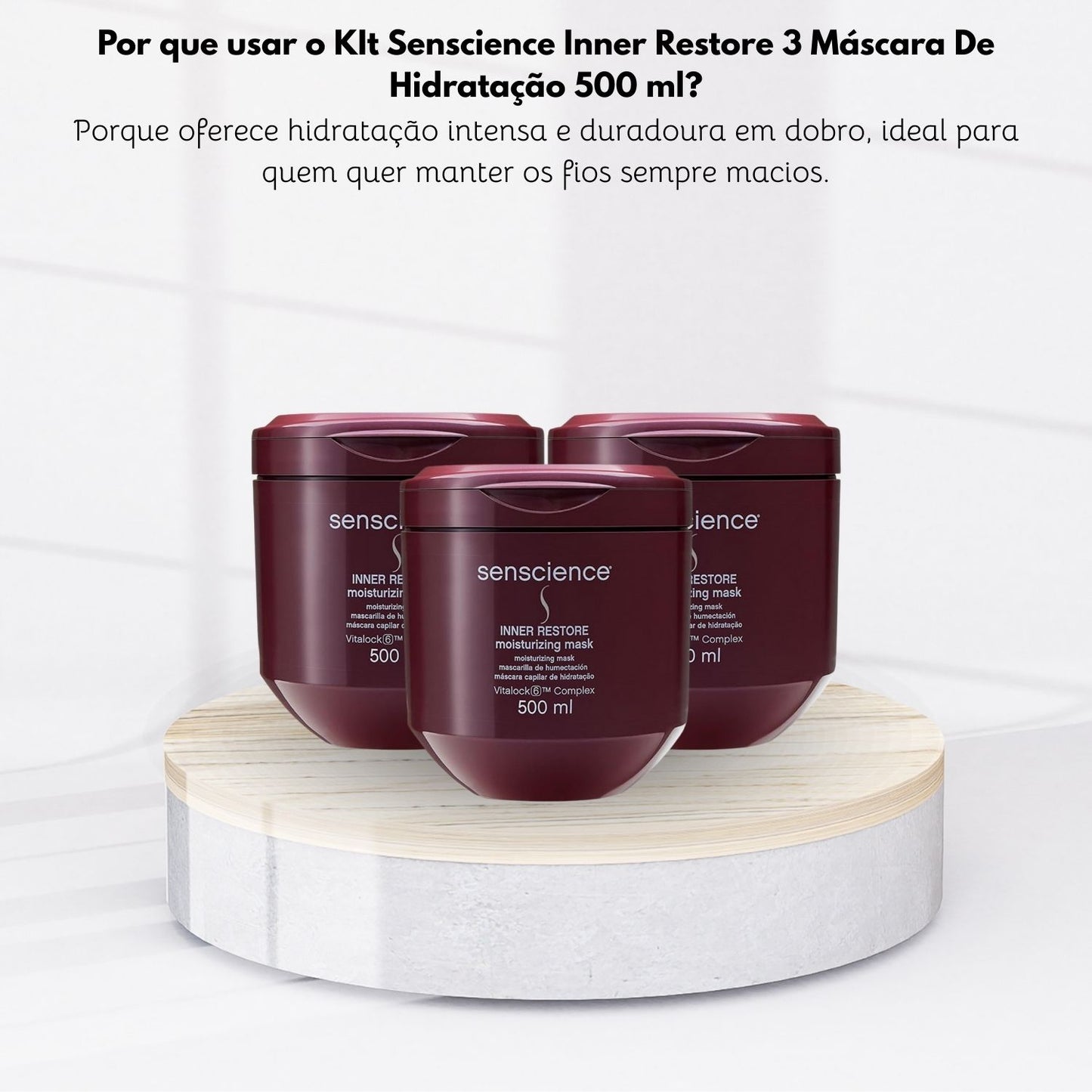 KIt Senscience Inner Restore 3 Máscara De Hidratação 500 ml