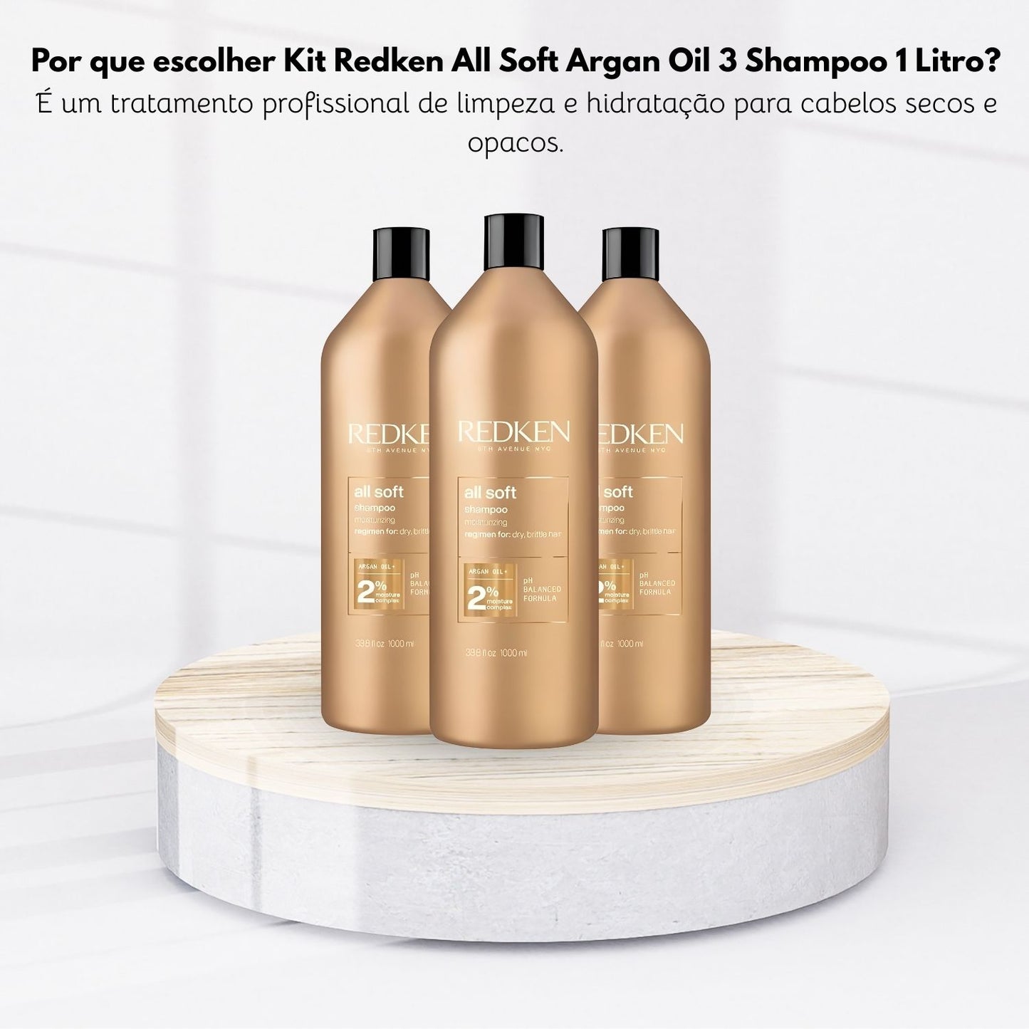 Kit Redken All Soft Argan Oil 3 Shampoo 1 Litro